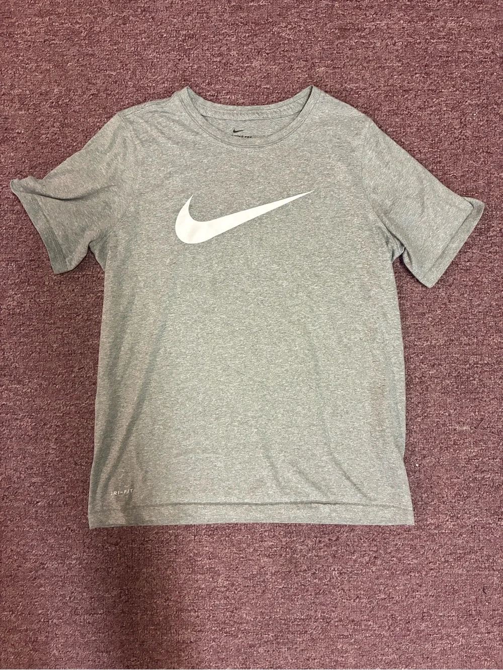 Nike Gray Short Sleeve Tee with White Swoosh